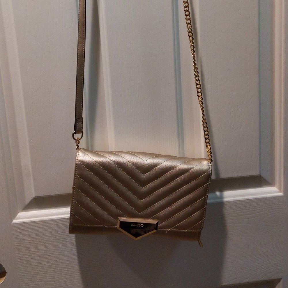 Gold Aldo evening purse